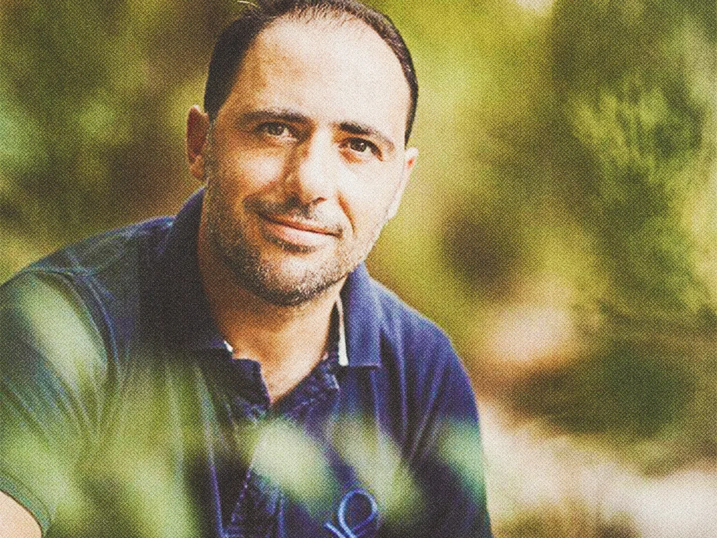 Michalis Constantinides, owner and winemaker, in the vineyard